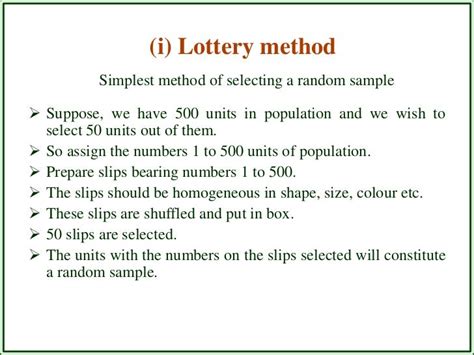 what is lottery method|Lottery method for selecting simple random sampling .